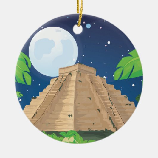 Aztec Pyramid Keramisch Ornament (Voorkant)