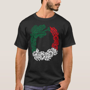 Aztec Quetzalcoatl Serpent Mexican Flag Mexico Roo T-shirt