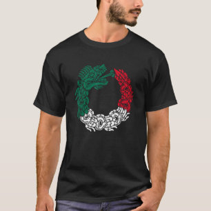 Aztec Quetzalcoatl Serpent Mexican Flag Mexico Roo T-shirt