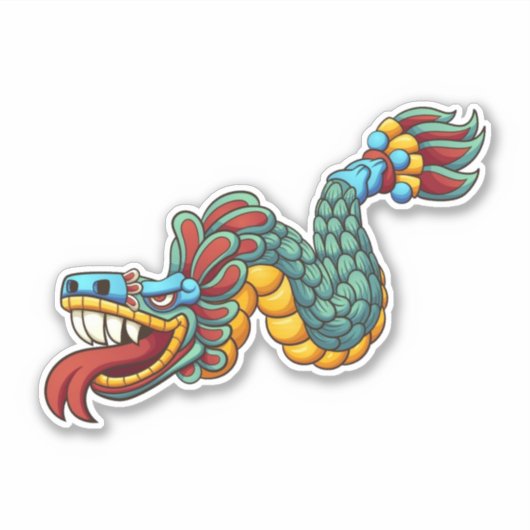 Aztec Quetzalcoatl Sticker (Voorkant)