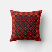 Aztec Red Leafy Ethnic Style Patroon Kussen (Achterkant)