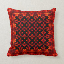 Aztec Red Leafy Ethnic Style Patroon