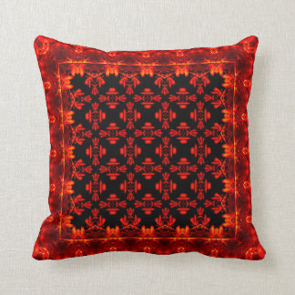 Aztec Red Leafy Ethnic Style Patroon Kussen