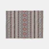 Aztec Roest Cream Bruin Grijs Gemengde Motieven Pa Fleece Deken (Voorkant (Horizontaal))