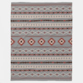 Aztec Roest Cream Bruin Grijs Gemengde Motieven Pa Fleece Deken (Voorkant)