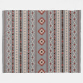 Aztec Roest Cream Bruin Grijs Gemengde Motieven Pa Fleece Deken (Voorkant (Horizontaal))
