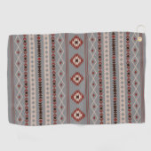 Aztec Roest Cream Bruin Grijs Gemengde Motieven Pa Golfhanddoek (Horizontaal)