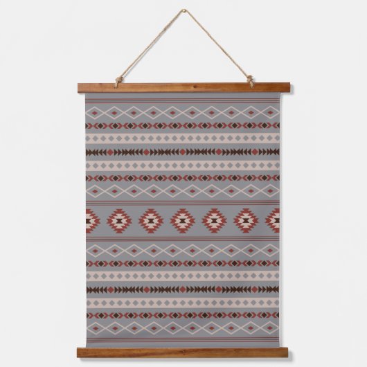 Aztec Roest Cream Bruin Grijs Gemengde Motieven Pa Hangend Wandkleed (Voorkant)