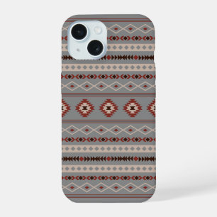 Aztec Roest Cream Bruin Grijs Gemengde Motieven Pa iPhone 15 Case