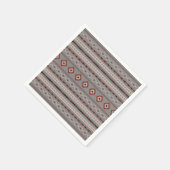 Aztec Roest Cream Bruin Grijs Gemengde Motieven Pa Servet (Hoek)