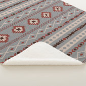 Aztec Roest Cream Bruin Grijs Gemengde Motieven Pa Sherpa Deken (3/4)