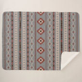 Aztec Roest Cream Bruin Grijs Gemengde Motieven Pa Sherpa Deken (Voorkant (horizontaal))