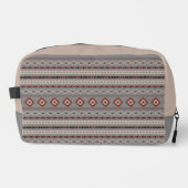 Aztec Roest Cream Bruin Grijs Gemengde Motieven Pa Toilettasje (Voorkant)