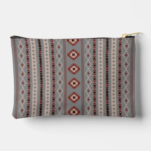 Aztec Roest Cream Bruin Grijs Gemengde Motieven V  Etui (Achterkant)