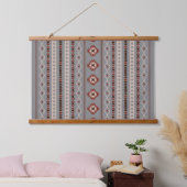 Aztec Roest Cream Bruin Grijs Gemengde Motieven V  Hangend Wandkleed (Slaapkamer)