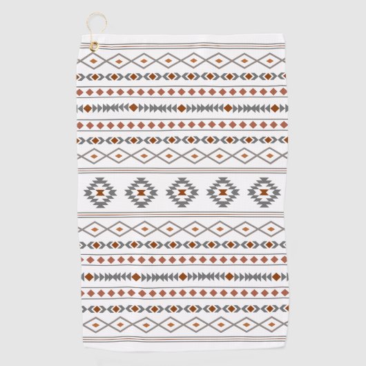 Aztec rood grijs wit gemengd motieven patroon golfhanddoek (Voorkant)