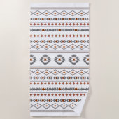 Aztec rood grijs wit gemengd motieven patroon strandlaken (Voorkant)