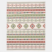 Aztec Rust Green Black Cream Mixed Motifs Pattern Fleece Deken (Voorkant)