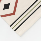 Aztec Rust Green Black Cream Mixed Motifs Pattern Fleece Deken (Hoek)