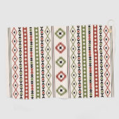 Aztec Rust Green Black Cream Mixed Motifs Pattern Golfhanddoek (Horizontaal)
