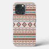 Aztec Rusts Blauwgroen Cream Mixed Motifs Pattern Case-Mate iPhone Case (Achterkant)