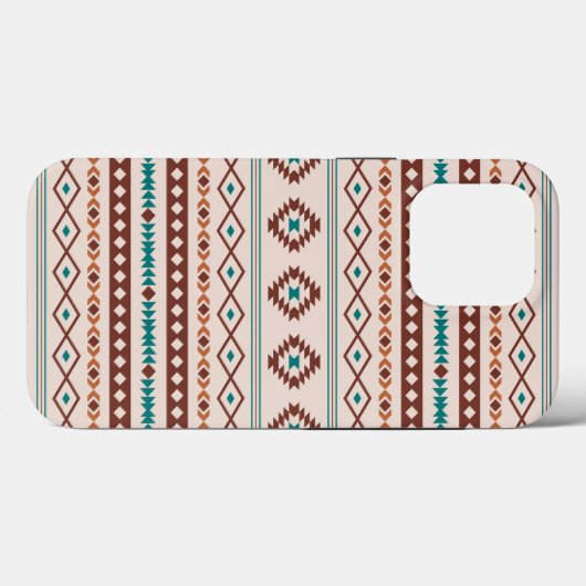 Aztec Rusts Blauwgroen Cream Mixed Motifs Pattern Case-Mate iPhone Case (Achterkant (horizontaal))
