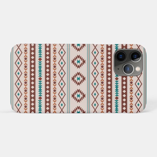 Aztec Rusts Blauwgroen Cream Mixed Motifs Pattern Case-Mate iPhone Case (Achterkant (horizontaal))