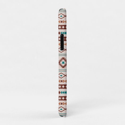 Aztec Rusts Blauwgroen Cream Mixed Motifs Pattern Case-Mate iPhone Case (Achterkant/rechts)