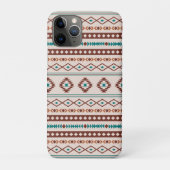 Aztec Rusts Blauwgroen Cream Mixed Motifs Pattern Case-Mate iPhone Case (Achterkant)