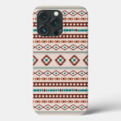 Aztec Rusts Blauwgroen Cream Mixed Motifs Pattern Case-Mate iPhone Case (Achterkant)
