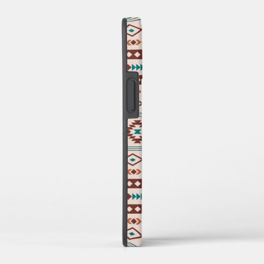 Aztec Rusts Blauwgroen Cream Mixed Motifs Pattern Case-Mate iPhone Case (Achterkant / Rechts)