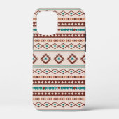 Aztec Rusts Blauwgroen Cream Mixed Motifs Pattern Case-Mate iPhone Case (Achterkant)