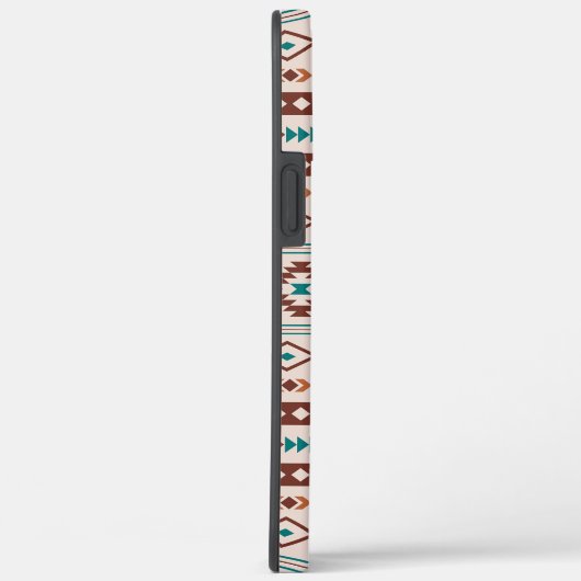 Aztec Rusts Blauwgroen Cream Mixed Motifs Pattern Case-Mate iPhone Case (Achterkant / Rechts)