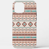 Aztec Rusts Blauwgroen Cream Mixed Motifs Pattern Case-Mate iPhone Case (Achterkant)