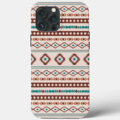 Aztec Rusts Blauwgroen Cream Mixed Motifs Pattern Case-Mate iPhone Case (Achterkant)