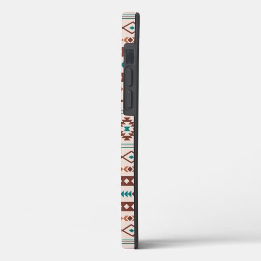 Aztec Rusts Blauwgroen Cream Mixed Motifs Pattern Case-Mate iPhone Case (Achterkant / Links)