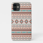 Aztec Rusts Blauwgroen Cream Mixed Motifs Pattern Case-Mate iPhone Case (Achterkant)