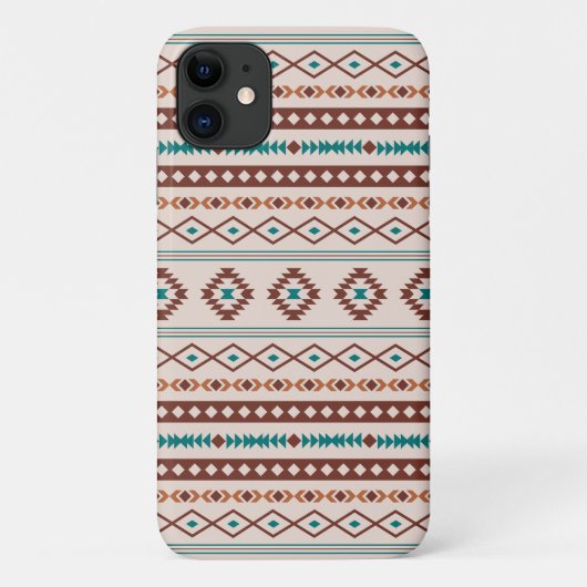 Aztec Rusts Blauwgroen Cream Mixed Motifs Pattern Case-Mate iPhone Case (Achterkant)