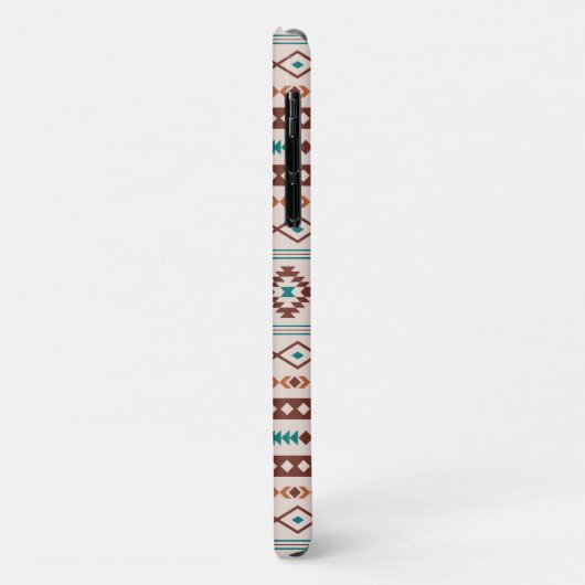 Aztec Rusts Blauwgroen Cream Mixed Motifs Pattern Case-Mate iPhone Case (Achterkant/links)