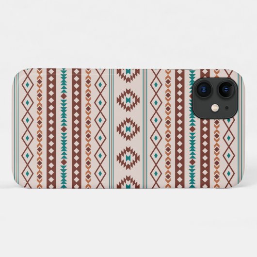 Aztec Rusts Blauwgroen Cream Mixed Motifs Pattern Case-Mate iPhone Case (Achterkant (horizontaal))