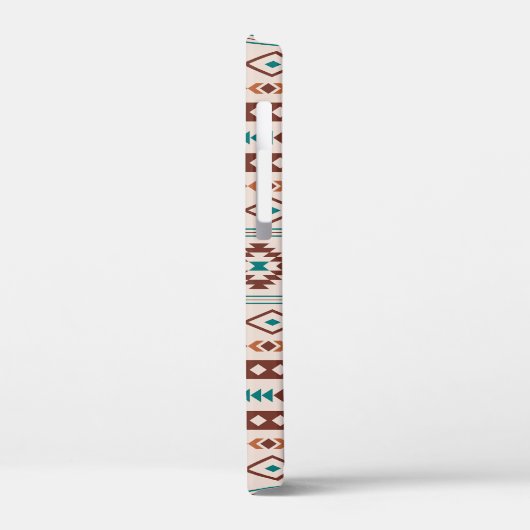 Aztec Rusts Blauwgroen Cream Mixed Motifs Pattern Case-Mate iPhone Case (Achterkant / Links)