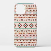 Aztec Rusts Blauwgroen Cream Mixed Motifs Pattern Case-Mate iPhone Case (Achterkant)
