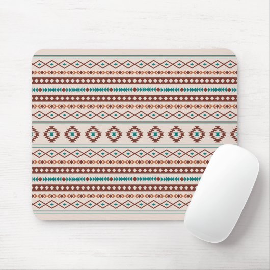 Aztec Rusts Blauwgroen Cream Mixed Motifs Pattern Muismat (Met muis)