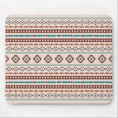 Aztec Rusts Blauwgroen Cream Mixed Motifs Pattern Muismat (Voorkant)