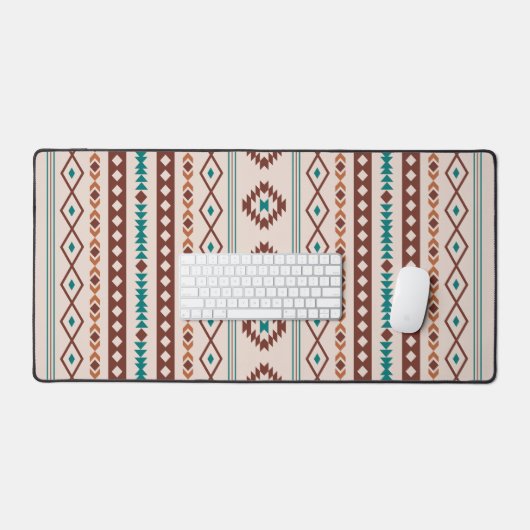 Aztec Rusts Blauwgroen Cream Mixed Motifs V Patter Bureaumat (Keyboard & Muis)