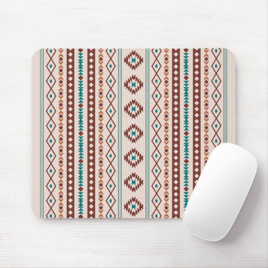 Aztec Rusts Blauwgroen Cream Mixed Motifs V Patter Muismat (Met muis)