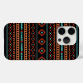 Aztec Rusts Blauwgroen zwarte gemengde motieven Case-Mate iPhone Case (Achterkant (horizontaal))
