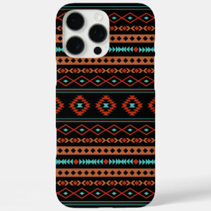 Aztec Rusts Blauwgroen zwarte gemengde motieven iPhone 16 Pro Max Hoesje