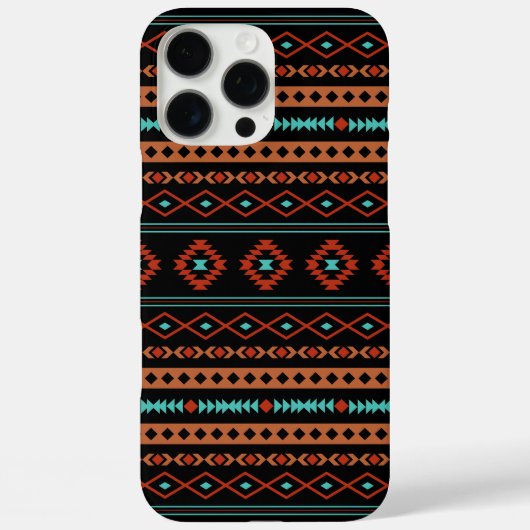 Aztec Rusts Blauwgroen zwarte gemengde motieven Case-Mate iPhone Case (Achterkant)