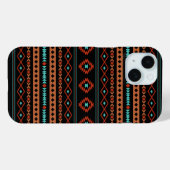 Aztec Rusts Blauwgroen zwarte gemengde motieven Case-Mate iPhone Case (Achterkant (horizontaal))